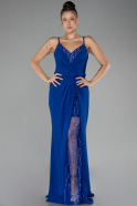 Robe Grande Taille Longue Bleu Saxe ABU4300