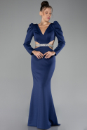 Robe de Soirée Longue Bleu Marine ABU4297