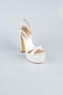 Chaussure Talon Plateforme Peau Blanc MJ4330