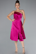 Robe de Cérémonie Midi Satin Fushia ABK2160