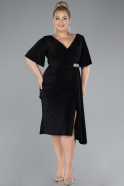 Robe De Invitation Grande Taille Midi Noir ABK2162