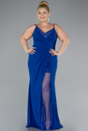 Robe Grande Taille Longue Bleu Saxe ABU4300