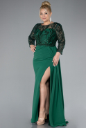 Robe de Soirée Grande Taille Longue Mousseline Émeraude ABU4294