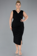 Robe de Soirée Grande Taille Midi Noir ABK1492