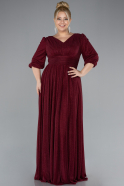 Robe De Soirée Grande Taille Longue Rouge Bordeaux ABU4371