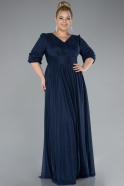 Robe de Soirée Grande Taille Longue Bleu Marine ABU4275