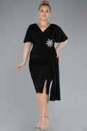 Robe De Invitation Grande Taille Midi Noir ABK2146