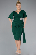 Robe De Invitation Grande Taille Midi Émeraude ABK2146