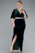 Robe de Soirée Grande Taille Longue Velours Longue Velours Émeraude ABU4316