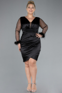 Robe De Invitation Grande Taille Courte Noir ABK2161