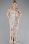 Robe De Soirée Grande Taille Longue Beige ABU4315