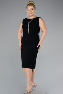 Robe De Invitation Grande Taille Midi Noir ABK2155