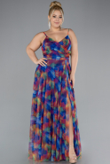 Robe Grande Taille Longue Bleu Saxe ABU3955