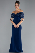 Robe de Soirée Longue Bleu Marine ABU4343