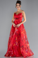 Robe de Soirée Longue Rouge ABU4336