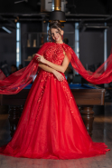 Robe de Soirée Longue Rouge ABU4289