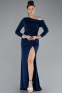 Robe de Soirée Longue Bleu Marine ABU4328