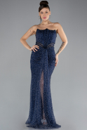 Robe de Soirée Longue Bleu Marine ABU4352