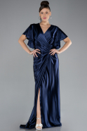 Robe de Soirée Grande Taille Longue Bleu Marine ABU4349