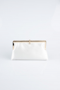 Sac de Soirée Luxe Satin Blanc V752