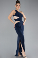 Robe de Soirée Longue Bleu Marine ABU3702