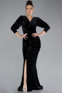 Robe de Soirée Longue Velours Noir ABU4374