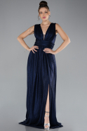 Robe de Soirée Longue Bleu Marine ABU4377