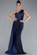 Robe de Soirée Longue Bleu Marine ABU4378