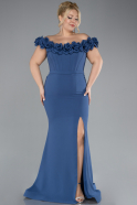 Robe De Fiançailles Grande Taille Longue Indigo ABU4388