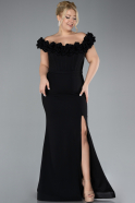 Robe De Fiançailles Grande Taille Longue Noir ABU4388