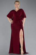 Robe De Soirée Grande Taille Longue Rouge Bordeaux ABU4391