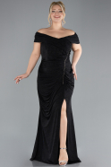 Robe de Soirée Grande Taille Longue Noir ABU4318