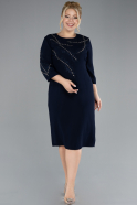 Robe De Soirée Grande Taille Midi Bleu Marine ABK1621