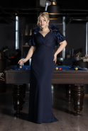 Robe de Soirée Grande Taille Longue Bleu Marine ABU4353