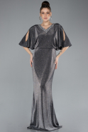 Robe De Soirée Grande Taille Longue Anthracite ABU3743