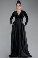 Robe de Soirée Grande Taille Longue Noir ABU2615