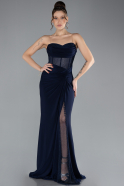 Robe de Soirée Longue Bleu Marine ABU4410