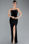 Robe de Soirée Longue Velours Noir ABU4405