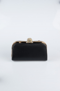 Sac de Soirée Luxe Cuir dentelé Noir KC129