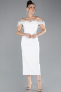 Robe de Cérémonie Midi Blanc ABU4473