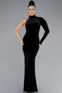 Robe de Soirée Longue Velours Noir ABU4523