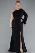 Robe Grande Taille Longue Noir ABU3518