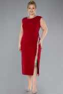 Robe De Fête Grande Taille Midi Rouge ABK2058