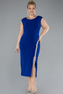 Robe De Fête Grande Taille Midi Bleu Saxe ABK2058