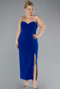 Robe De Invitation Grande Taille Midi Bleu Saxe ABK2192