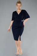 Robe De Invitation Grande Taille Midi Bleu Marine ABK2115