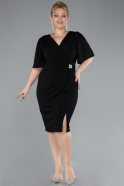 Robe De Invitation Grande Taille Midi Noir ABK2115