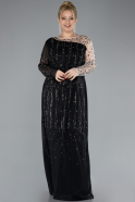 Robe Grande Taille Longue Noir ABU4397