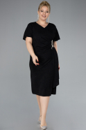 Robe De Invitation Grande Taille Midi Noir ABK2060