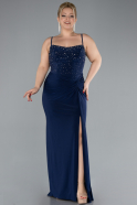 Robe de Soirée Grande Taille Longue Bleu Marine ABU4319